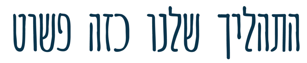 התהליך שלנו הוא כזה פשוט